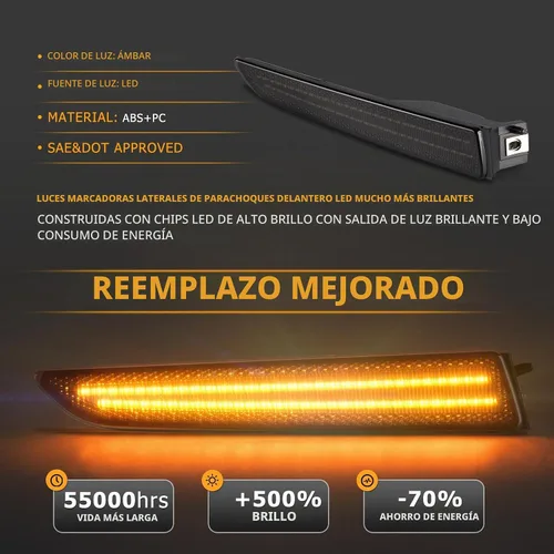Vista 3 de Gempro - Luces LED para parachoques delantero lateral para Ford Fusion 2010-2012, lámparas de señal de estacionamiento, accesorios Ford Fusion, luz