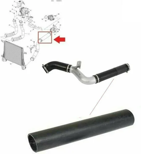 Vista 2 de Tubo de manguera Turbo Intercooler compatible con Vauxhall/Opel Antara Chevrolet Captiva 2011-On 95383819 (Left_Upper)
