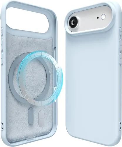 Vista 43 de oakxco Funda de silicona para iPhone 12 Pro Max, magnética, compatible con carga inalámbrica Magsafe, cubierta protectora de goma suave y delgada