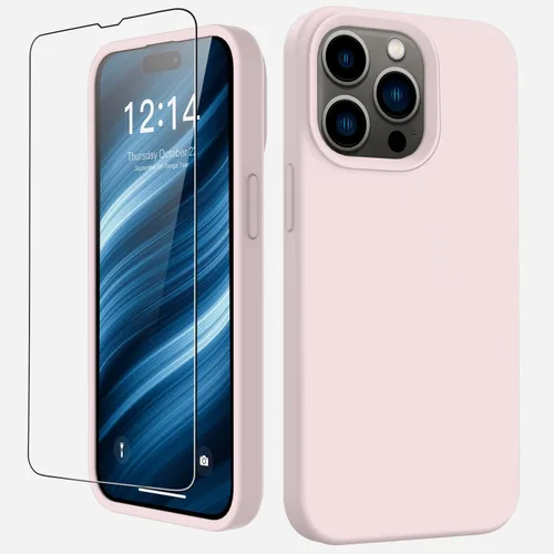 Vista 16 de FUNMIKO Funda compatible con iPhone 15 con protector de pantalla, silicona líquida suave y sedosa mejorada, diseñada a la moda para hombres, mujeres