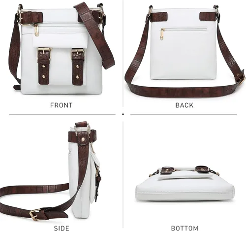 Vista 3 de Dasein Bolsos cruzados ligeros para mujer, de cuero vegano suave, bolso de mensajero, bolso de hombro, bolso de viaje
