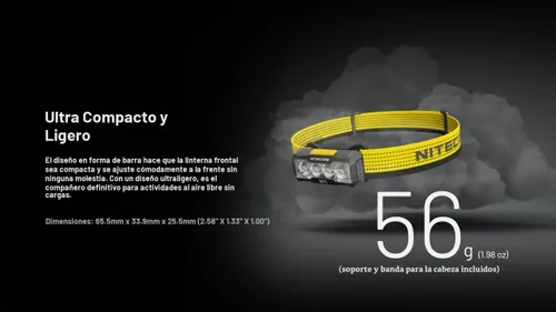 Vista 7 de Nitecore NU27 - Linterna frontal de campamento para correr de 600 lúmenes, USB-C recargable con luces blancas cálidas, neutras y frías, luz roja