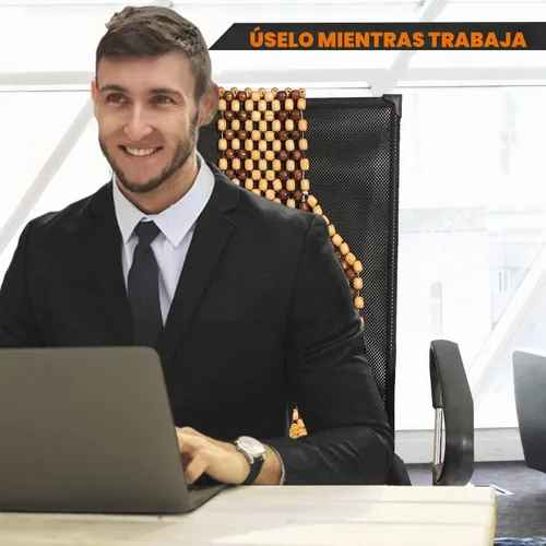 Vista 4 de VaygWay Cojín de Asiento Cómodo con Cuentas de Madera – Cubierta de Asiento de Automóvil Cómoda con Cuentas de Madera – Cubierta Fresca de Masaje