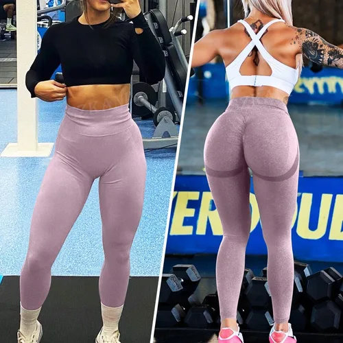 Vista 4 de SZKANI Leggings con levantamiento de glúteos para mujer, cintura alta, pantalones de yoga para entrenamiento, gimnasio, sin costuras, ajustados
