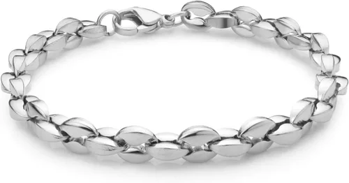 Vista 9 de 555Jewelry Pulsera unisex de cadena de eslabones de grano de café hueco de acero inoxidable Negro