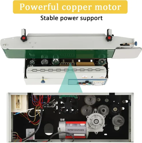 Vista 6 de Takywep Sellador continuo de banda con sellador horizontal automático de banda Fr-900 110V, control de temperatura, comercial Pp aluminio papel PVC