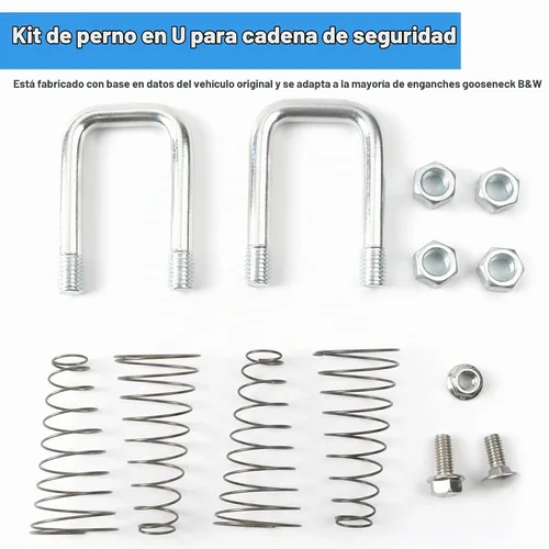 Vista 4 de 1900-2-1600 Kit de pernos en U de cadena de seguridad de repuesto para enganches de cuello de cisne B&W