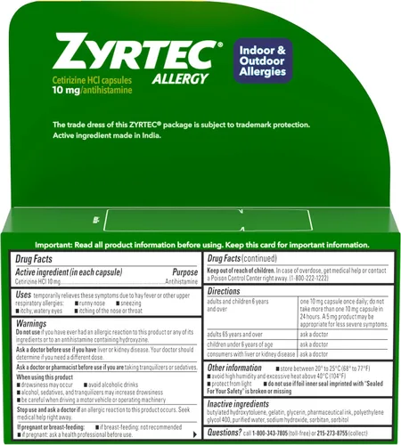 Vista 8 de Zyrtec, Geles líquidos contra la alergia, 24 Horas, 12 unidades Indoor & Outdoor Allergy Medicine, Antihistamine Capsules for All-Day Relief