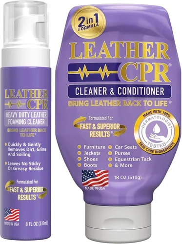 Vista 11 de Leather CPR Limpiador y acondicionador de 18 onzas + limpiador de cuero resistente de 22 onzas kit para sofás, muebles, asientos de automóvil