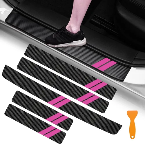 Vista 8 de YOSRTER 4 calcomanías decorativas para umbral de puerta, para Dodge Charger Challenger Durango Journey, ajuste universal para todos los autos Dodge