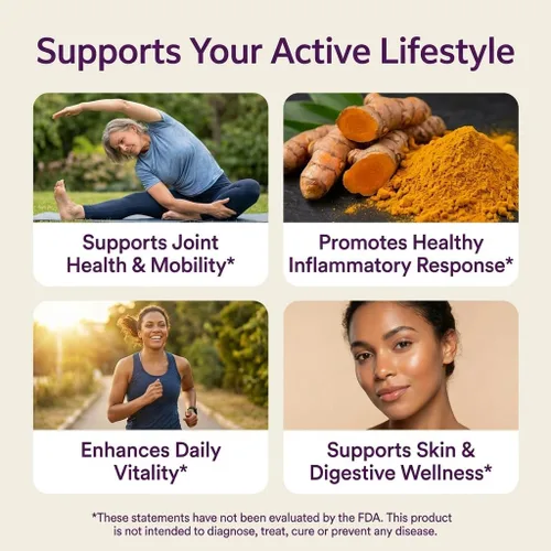Vista 5 de Nuvothera Cápsulas de curcumina de cúrcuma supermicronizada de absorción rápida, raíz entera, sin OMG, piel, salud intestinal y antioxidantes