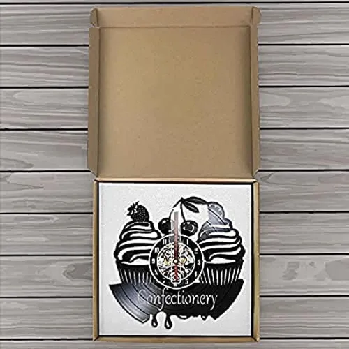 Vista 3 de Sweets - Lámpara de pared contemporánea para colgar, reloj con diseño de dulces navideños, relojes de panadería, decoración de pared, idea de disco