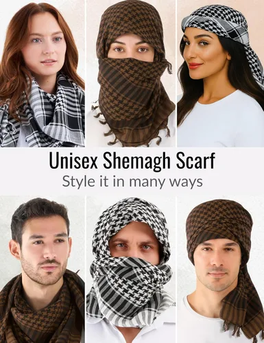 Vista 3 de LOVARZI Bufanda Desert Shemagh Bufanda de moda elegante y versátil para hombres y mujeres de todas las edades