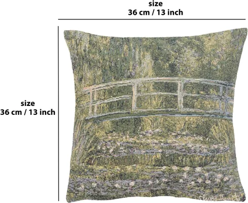 Vista 7 de Charlotte Home Furnishings Inc Monet's Bridge At Lake Giverny - Funda de cojín decorativa de 13 x 13 pulgadas Funda de cojín decorativa para sofá