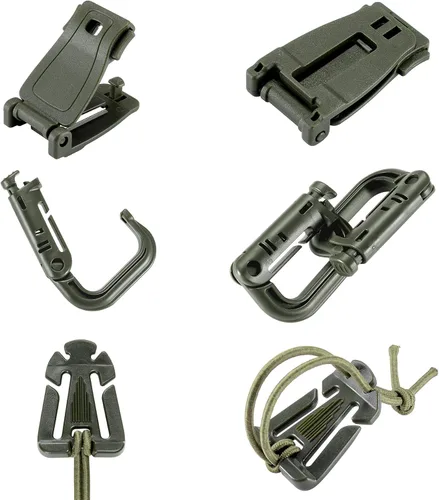 Vista 2 de BOOSTEADY 36 piezas de accesorios para cinturón de mochila táctica y chaleco, anillas en D, clip de bloqueo Grimloc, cuerdas elásticas Web