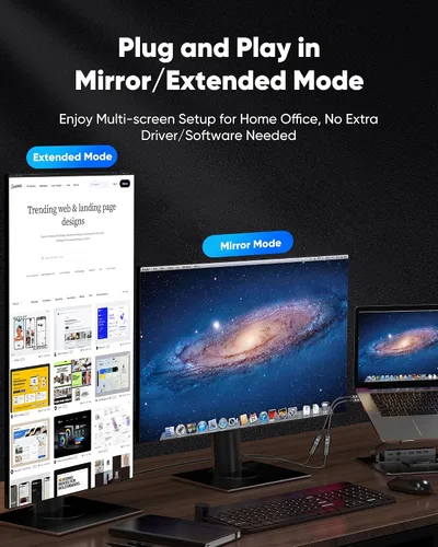 Vista 4 de Highwings Adaptador DisplayPort a HDMI de 4K, Cable Convertidor Adaptador DP a HDMI Unidireccional Macho a Hembra, Adaptador HDMI Compatible