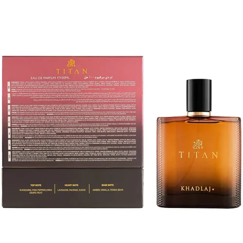 Vista 3 de Khadlaj Titan – Cítrico, Especiado, Aromático, Ámbar – Eau de Parfum Spray Fragancia Duradera para Hombre, 3.4 oz / 100 ml