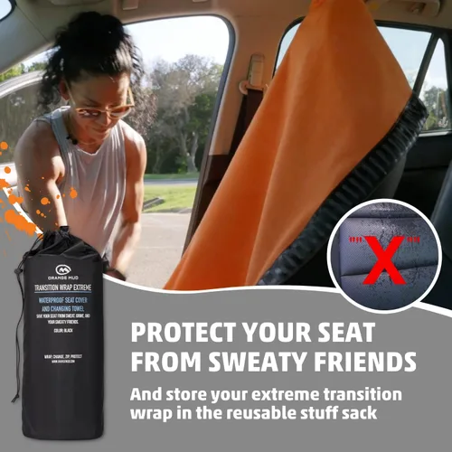 Vista 4 de Orange Mud Transition Wrap Extreme - Funda impermeable para asiento de automóvil y toalla cambiadora, a prueba de sudor, envoltura segura