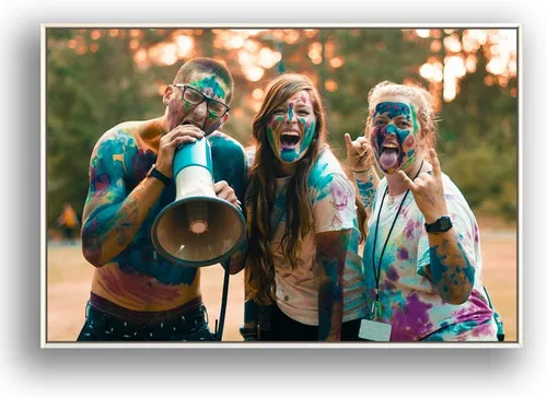 Vista 10 de SIGNFORD Lienzo enmarcado personalizado, arte de pared personalizado con fotos de fiesta de cumpleaños impresas digitalmente, 16 x 16 pulgadas