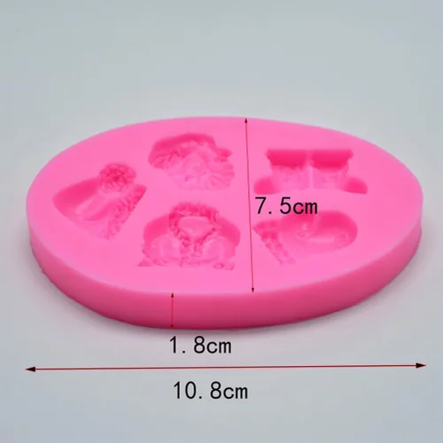 Vista 2 de Molde de silicona de Navidad para pastel de chocolate de Navidad, molde para hornear galletas, bandeja de molde de caramelo de Navidad 3D, mini