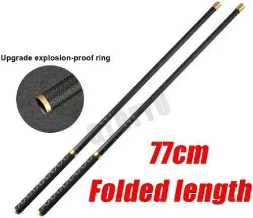Vista 2 de Tenkara Rod - Caña de pesca telescópica de fibra de carbono de 18-30 pies Guide-free direct tie. High sensitivity for streams. Spare tips+bag.