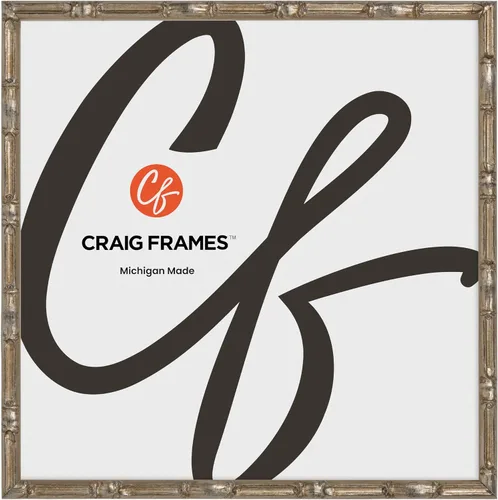 Vista 13 de Craig Frames Marco de fotos de bambú sintético, 4 x 5, dorado vintage Listo para colgar con una parte frontal de cristal protectora, fabricado