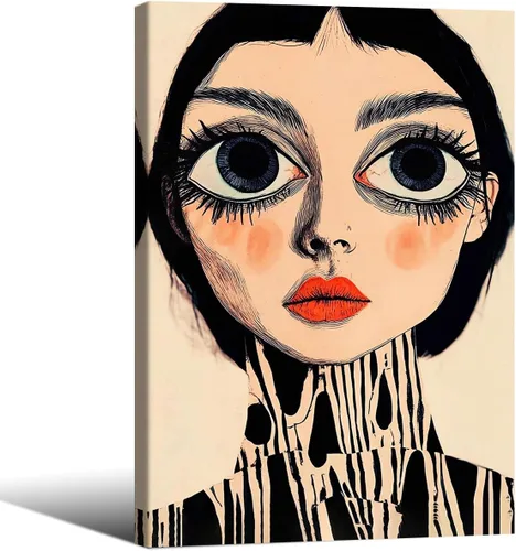 Vista 18 de Haitunone Arte de pared de mujer india paquistaní tradicional, póster de pintura floral feminista estilo mogol, impresiones en lienzo para sala