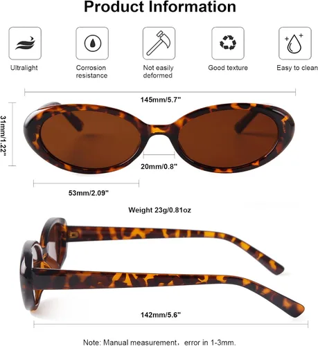 Vista 7 de Gafas de sol de los años 90 para mujeres y hombres, retro, ovaladas pequeñas