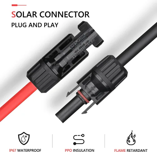 Vista 2 de Conectores solares Macho/Hembra IP67 Impermeable Panel Solar Cable Conectores (6 Pares)