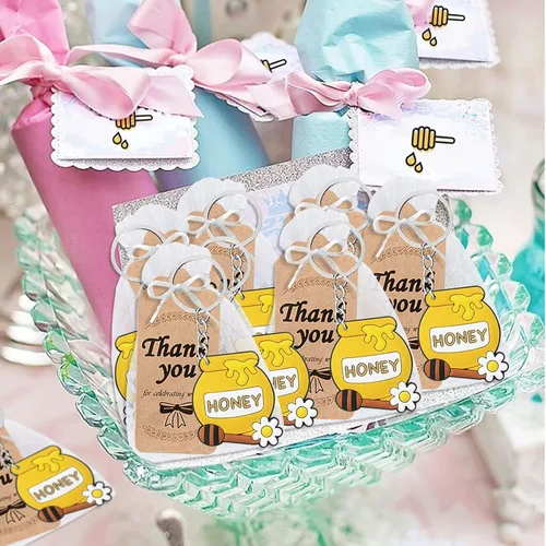 Vista 6 de CiciBear Paquete de 40 decoraciones de fiesta de Honeypot para mamá, bebé, cumpleaños de niños, feliz día de la abeja, fiesta de abeja reina