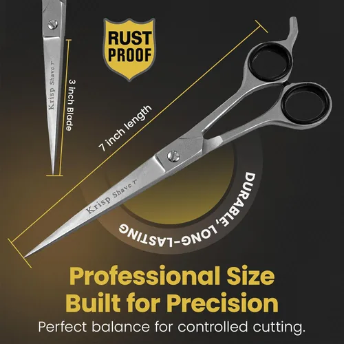 Vista 3 de Tijeras de corte de pelo profesionales, tijeras japonesas de acero inoxidable para peluquería (7 pulgadas) - Tijeras para barba, bigote, mujeres