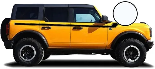 Vista 9 de Calcomanía de rayas de hockey retro (negro brillante, vinilo), compatible con Ford Bronco 2020-2024, 4 puertas, material impermeable