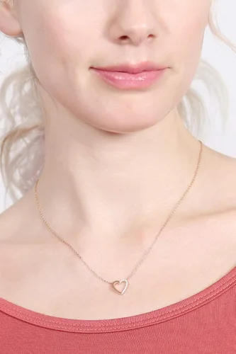 Vista 2 de RIAH FASHION Delicado collar romántico con dije mínimo, delicado corazón de cadena, mensaje de amor, novia, regalo de joyería para el día