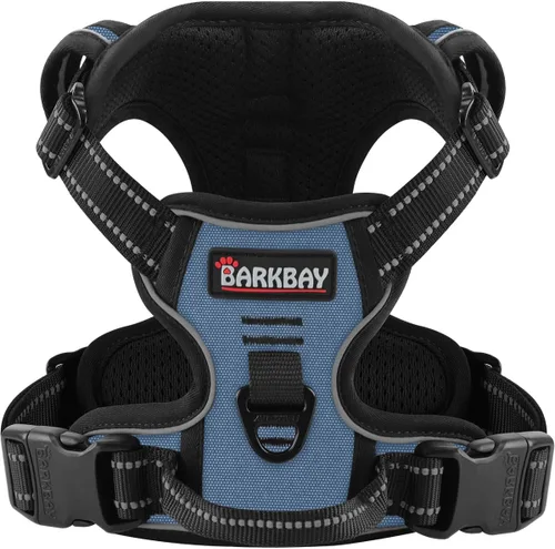 Vista 18 de BARKBAY Arnés para perro sin tirones para perros pequeños, ajustable, reflectante, cómodo, sin estrangulamiento, resistente, perfecto