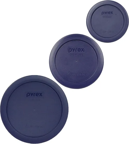 Vista 6 de Pyrex Juego de 6 tapas azules para almacenamiento de alimentos, fabricado