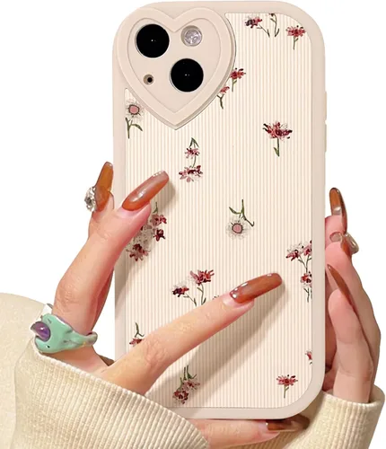 Vista 14 de Lovmooful Funda para iPhone 13 con diseño de oso lindo floral con lente de flor (Bear Flower)