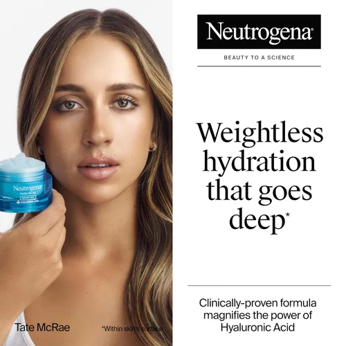 Vista 2 de Neutrogena Hydro Boost Gel de Agua, Hidratante Facial con Ácido Hialurónico para Piel Normal a Grasa, Hidratante Facial, 1.7 onzas líquidas +