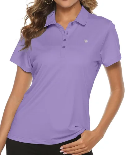Vista 12 de TBMPOY Camisetas polo de golf de manga corta para mujer, ligeras, con absorción de humedad, con cuello, T-shirt de secado rápido de 4 botones
