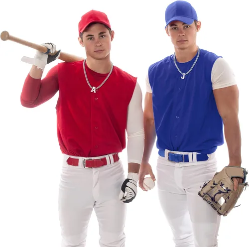Vista 4 de QINJIEJIE Collar de béisbol inicial A-Z con letras, accesorios deportivos, colgante de encanto de béisbol, joyería de cadena de acero inoxidable 2-P