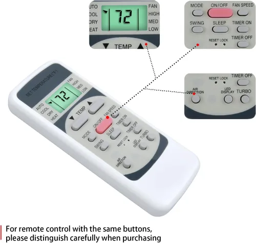 Vista 3 de Mando a distancia de repuesto compatible con aire acondicionado Midea RG51M5/(C) EU Milexus RG51M5/EU AC