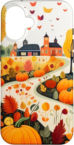 Vista 32 de Fall Leaves Autumn Pumpkin Pattern Autumn Color Foliage Case for iPhone 17