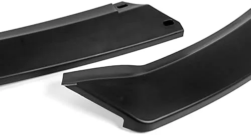 Vista 2 de EPARTS - Juego de 3 piezas de alerón de parachoques delantero negro sin pintar, protector de cuerpo lateral de barbilla, compatible con Kia Forte