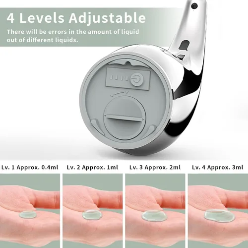 Vista 2 de Dispensador de jabón, ajustable de 4 niveles sin contacto para encimera de baño, cocina, dispensador automático de jabón con sensor de movimiento