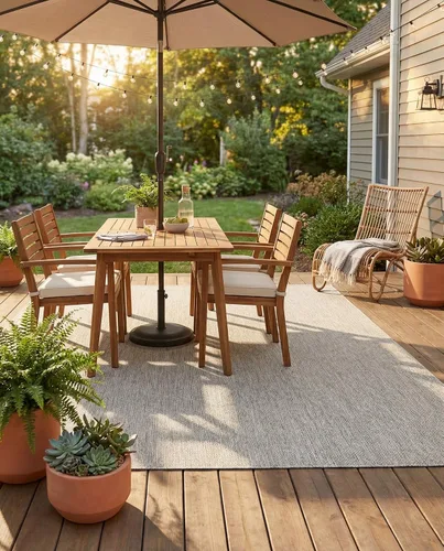 Vista 72 de Rugs.com Outdoor Solid Collection - Alfombra de pelo plano beige de 2 x 3 pulgadas, perfecta para entradas, cocinas, rincones de desayuno, piezas