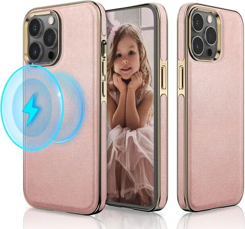Vista 16 de LOHASIC Funda magnética diseñada para iPhone 14 Pro, cuero clásico [compatible con Mag-Safe] con forro de microfibra, fundas protectoras de cuerpo