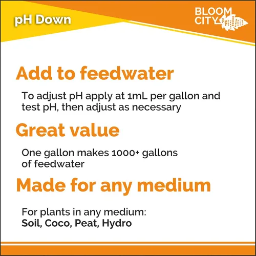 Vista 5 de Bloom City Fertilizante líquido pH Down profesional, 1/2 pinta (236 ml)