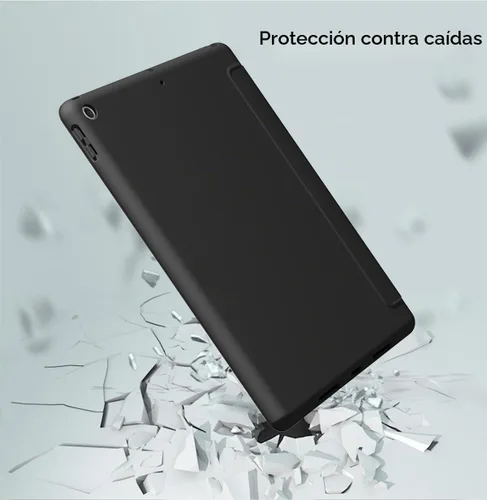 Vista 5 de Funda para iPad Air 2 (2.ª generación) de 9.7 pulgadas, ligera, delgada, función de reposo/activación automática con soporte de triple pliegue Negro