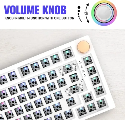 Vista 5 de Feker IK75 Pro - Kit de teclado mecánico de junta de 75 % - InalámbricoAlámbrico2.4 GHz Kit de teclado programable personalizado - Interruptor