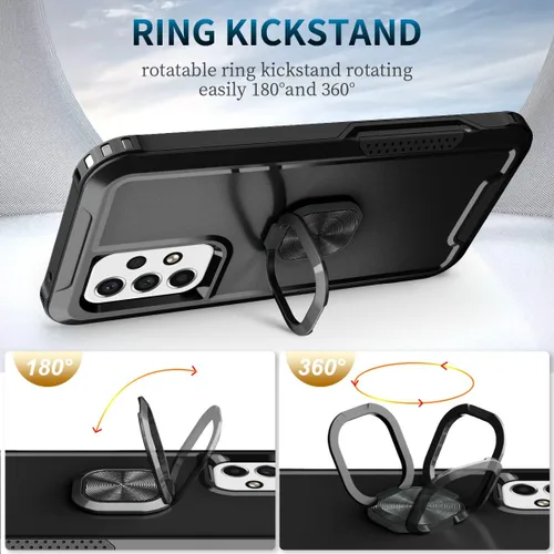 Vista 6 de Funda para Galaxy A53 5G con función atril de protección resistente [doble a prueba de golpes] Soporte magnético para automóvil compatible