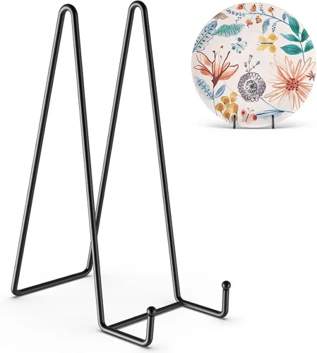 Vista 9 de HONGYUTAI Paquete de 3 soportes de placa de 3 pulgadas para exhibición de imágenes - Pequeño soporte de mesa, soportes decorativos de marco metálico